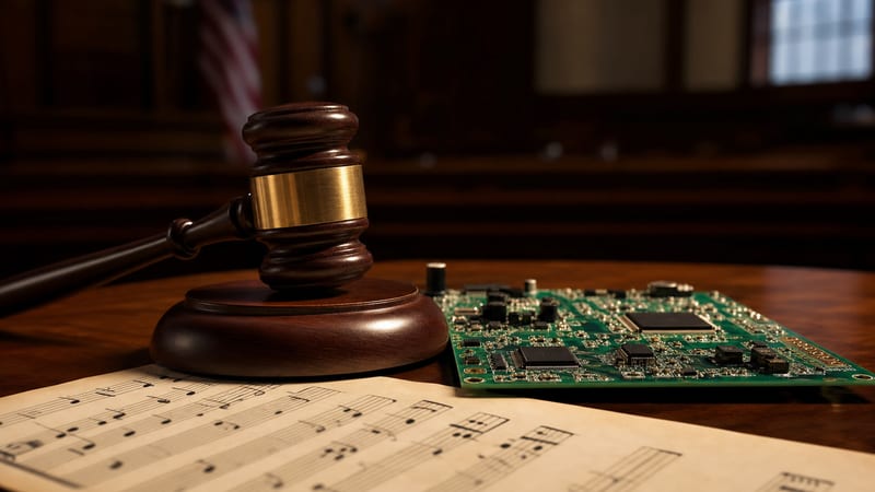 Editorial archive image illustrating AI Music Copyright Lawsuits: RIAA vs. Suno and Udio Results.