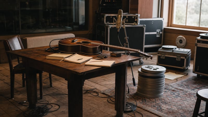 Editorial archive image illustrating Compression and Dynamics in Americana and Country Production 2014-2017.