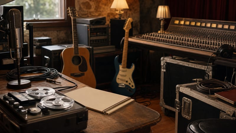 Editorial archive image illustrating Mark Knopfler Golden Heart and the Craftsman School of Production.