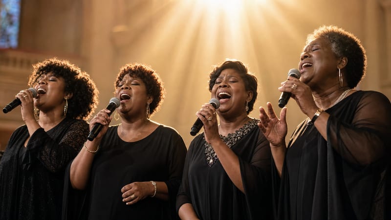 Editorial archive image illustrating The McCrary Sisters and Americana's Black Gospel Roots.