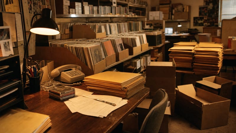 Editorial archive image illustrating Rounder Records and Roots Music Distribution in the 1990s.