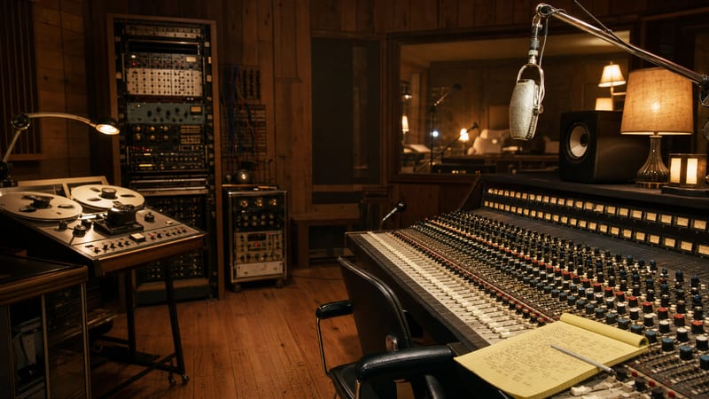 Editorial archive image illustrating T Bone Burnett and the Roots Music Production Aesthetic.